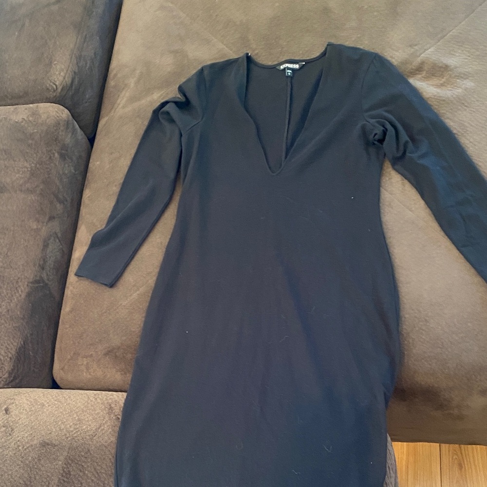 Express Classic Black Long Sleeve Dress